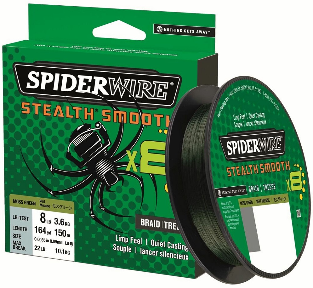 Spiderwire Stealth Smooth8 Moss Green Braid 150m - 0.23mm 23.6kg / 52lb